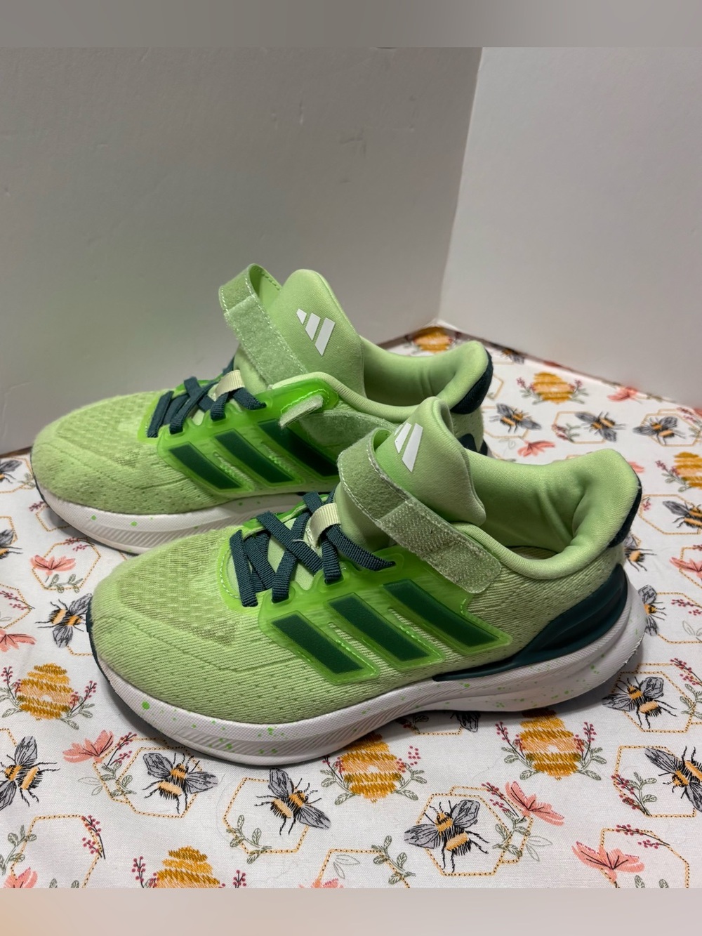 adidas Kids Light Green and Dark Green Athletic Sneakers